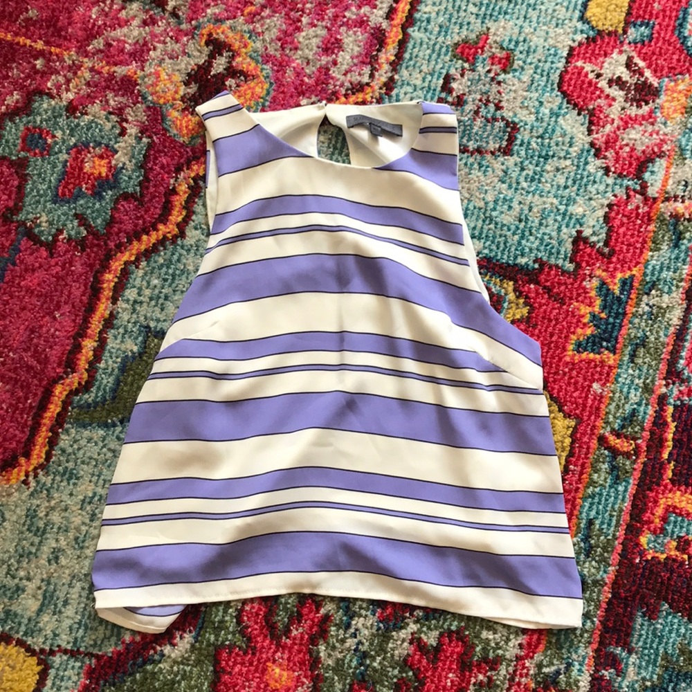 Purple and white striped tank top